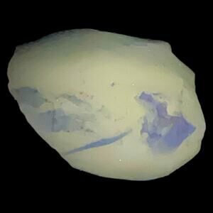 Satin Blue Layered Art Glass Cullet Glowing Manganese Slag Glass #5GL41‎